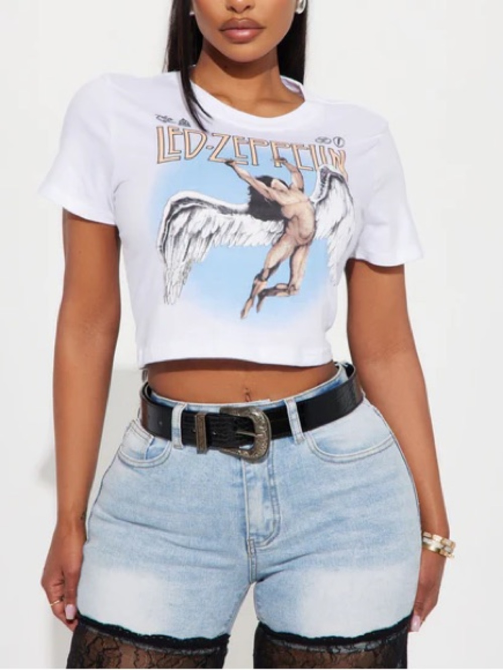 NWT LED ZEPPELIN ICARUS CROPPED BABY TEE, VARIOUS SIZES